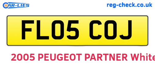 FL05COJ are the vehicle registration plates.