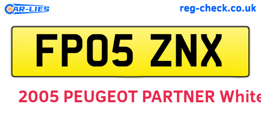 FP05ZNX are the vehicle registration plates.