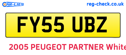 FY55UBZ are the vehicle registration plates.