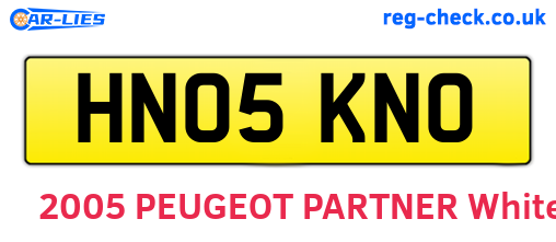 HN05KNO are the vehicle registration plates.