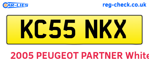 KC55NKX are the vehicle registration plates.