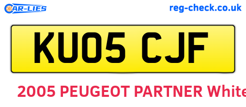 KU05CJF are the vehicle registration plates.