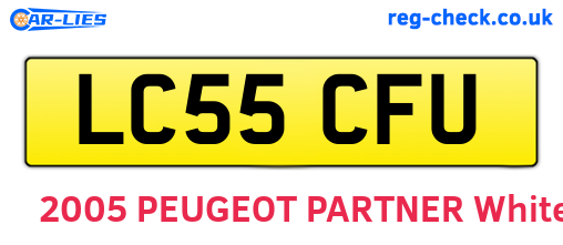 LC55CFU are the vehicle registration plates.