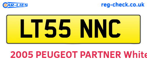 LT55NNC are the vehicle registration plates.