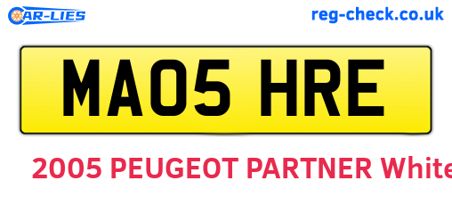 MA05HRE are the vehicle registration plates.