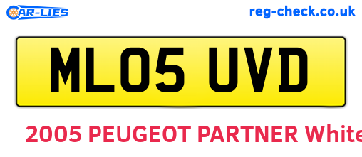 ML05UVD are the vehicle registration plates.