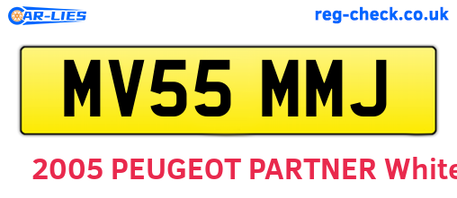 MV55MMJ are the vehicle registration plates.