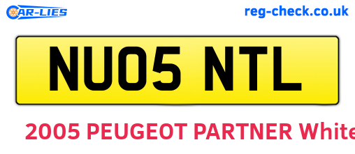 NU05NTL are the vehicle registration plates.