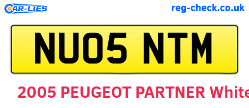 NU05NTM are the vehicle registration plates.