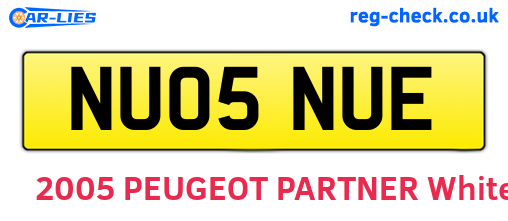 NU05NUE are the vehicle registration plates.