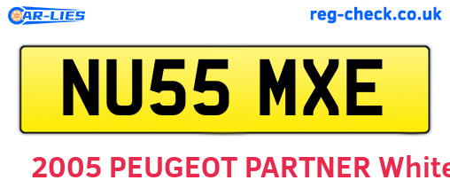 NU55MXE are the vehicle registration plates.