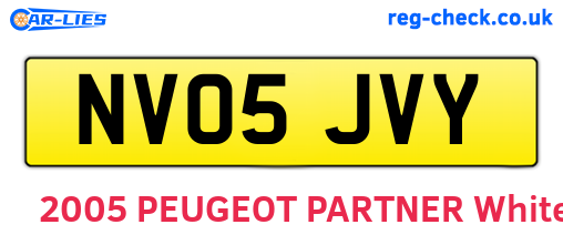 NV05JVY are the vehicle registration plates.
