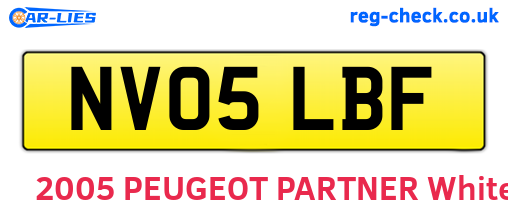 NV05LBF are the vehicle registration plates.