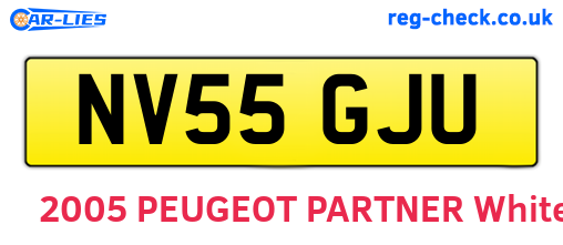 NV55GJU are the vehicle registration plates.