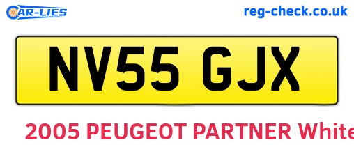 NV55GJX are the vehicle registration plates.