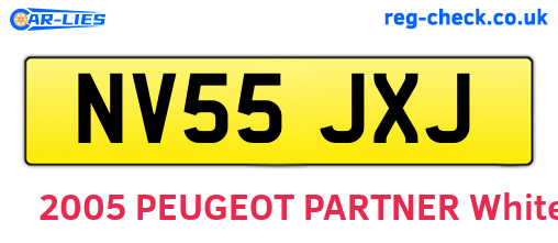 NV55JXJ are the vehicle registration plates.