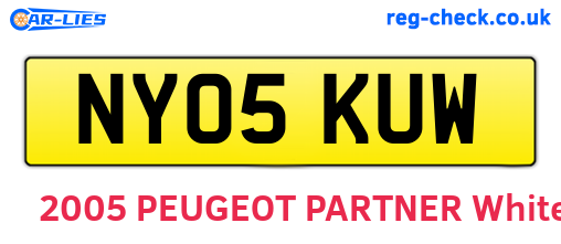 NY05KUW are the vehicle registration plates.