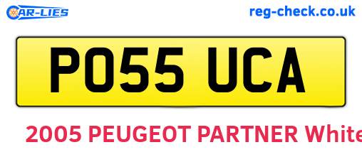 PO55UCA are the vehicle registration plates.