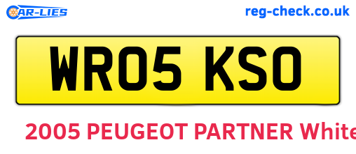 WR05KSO are the vehicle registration plates.