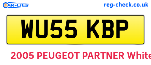 WU55KBP are the vehicle registration plates.