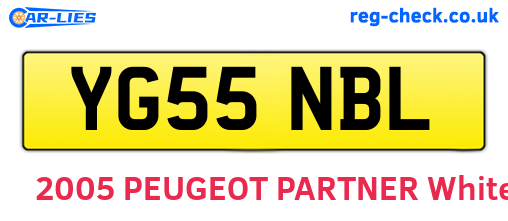 YG55NBL are the vehicle registration plates.