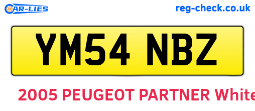 YM54NBZ are the vehicle registration plates.