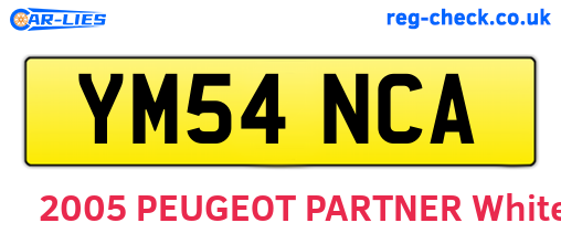 YM54NCA are the vehicle registration plates.