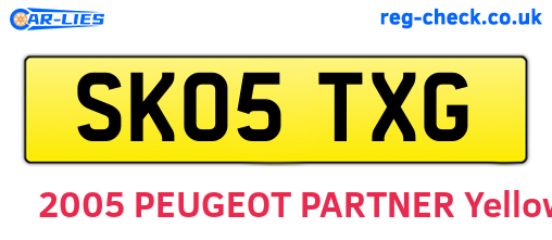 SK05TXG are the vehicle registration plates.