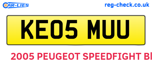 KE05MUU are the vehicle registration plates.
