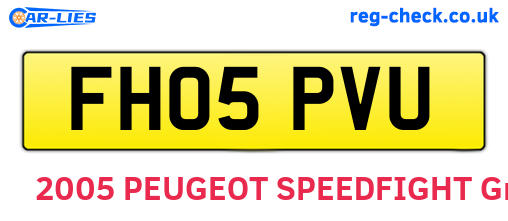 FH05PVU are the vehicle registration plates.