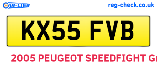 KX55FVB are the vehicle registration plates.