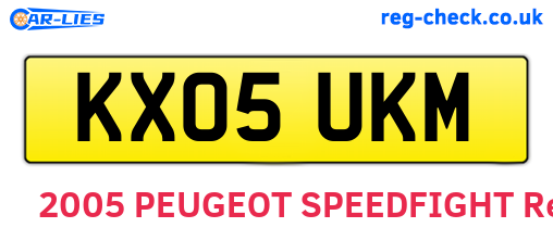 KX05UKM are the vehicle registration plates.