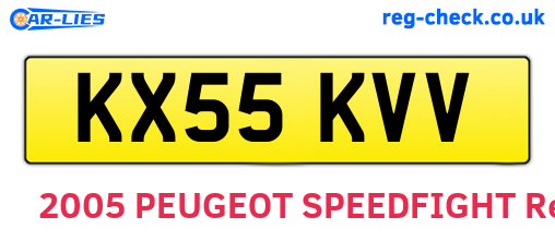 KX55KVV are the vehicle registration plates.