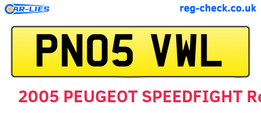 PN05VWL are the vehicle registration plates.
