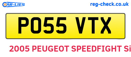 PO55VTX are the vehicle registration plates.