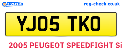 YJ05TKO are the vehicle registration plates.
