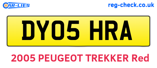 DY05HRA are the vehicle registration plates.