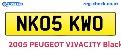 NK05KWO are the vehicle registration plates.