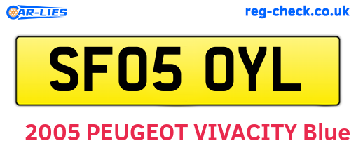 SF05OYL are the vehicle registration plates.