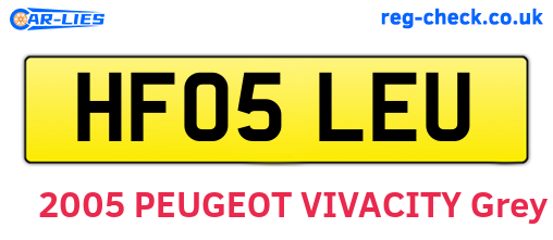 HF05LEU are the vehicle registration plates.