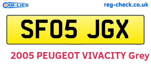 SF05JGX are the vehicle registration plates.