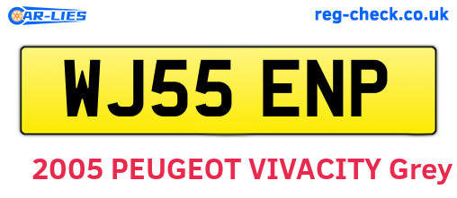 WJ55ENP are the vehicle registration plates.