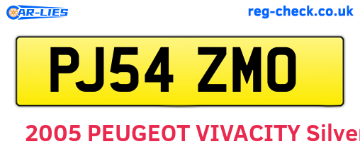 PJ54ZMO are the vehicle registration plates.