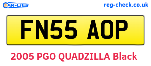 FN55AOP are the vehicle registration plates.