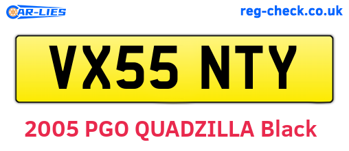 VX55NTY are the vehicle registration plates.