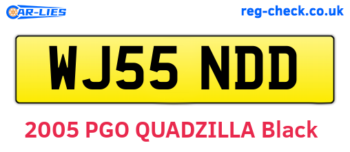 WJ55NDD are the vehicle registration plates.