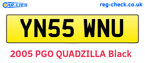 YN55WNU are the vehicle registration plates.