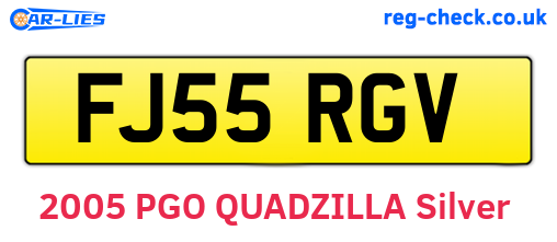 FJ55RGV are the vehicle registration plates.
