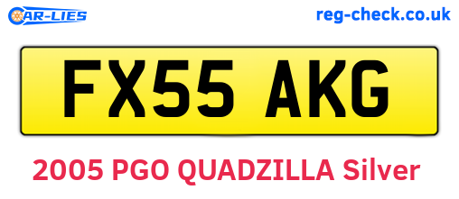 FX55AKG are the vehicle registration plates.
