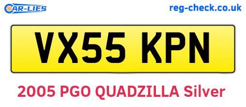 VX55KPN are the vehicle registration plates.